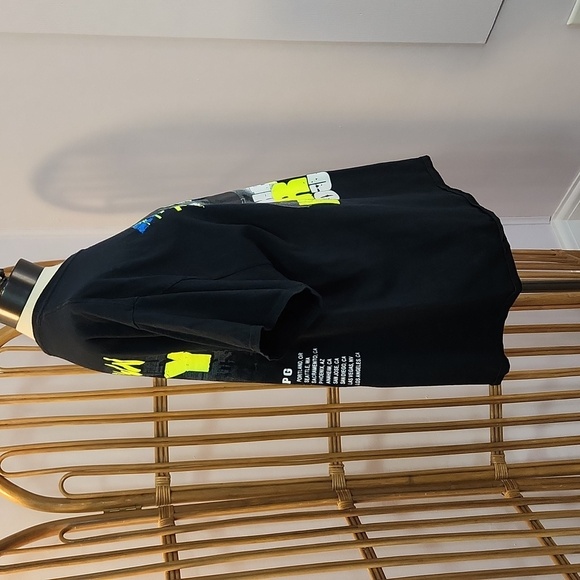 Chris Brown The Party Tour black neon yellow tee shirt 50 cent - Picture 8 of 9